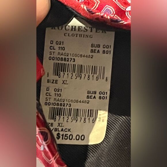 Ermenegildo Zegna tie 100% Silk Red Black Light Blue Size XL Made in Italy - Picture 4 of 7